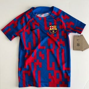 Barcelona Nike Youth Kids 2022 Pre-Match Raglan Performance Top - Blue XS Jersey